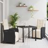 vidaXL Conjunto de Comedor de Jard&iacute;n 3 pcs Negro rat&aacute;n sint&eacute;tico