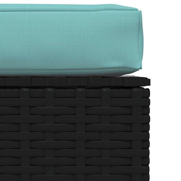 vidaXL Reposapi&eacute;s de jard&iacute;n con coj&iacute;n rat&aacute;n sint&eacute;tico gris 70x70x30 cm