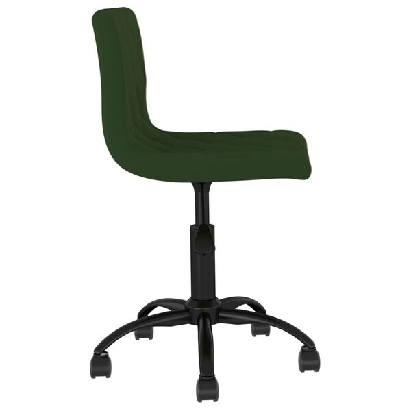 vidaXL Silla de comedor giratoria de terciopelo verde oscuro
