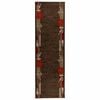 vidaXL Alfombra Runner FLORNES Tejido Marr&oacute;n Hojas 67 x 350 cm PP 7 mm