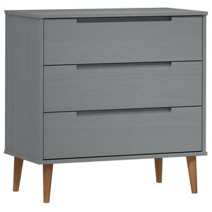 vidaXL Mesita de noche MOLDE madera maciza de pino gris 80x40x80 cm