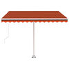 vidaXL Toldo de pie retr&aacute;ctil manual naranja y marr&oacute;n 300x250 cm