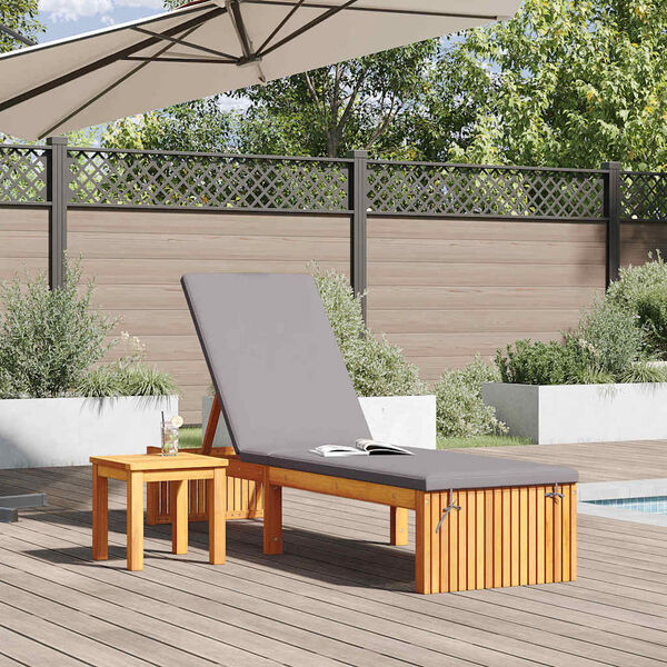 vidaXL Tumbona Aceite Natural 200 x 55 x 94 cm Madera maciza de Acacia