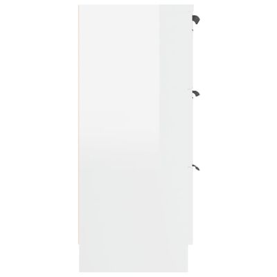 vidaXL Aparador de madera contrachapada blanco brillante 60x30x70 cm