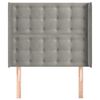 vidaXL Cabecero con orejas de terciopelo gris claro 103x16x118/128 cm