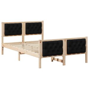 vidaXL Estructura de cama Negro 135 x 190 cm Madera de pino macizo