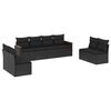 vidaXL Set de sof&aacute;s de jard&iacute;n 8 piezas y cojines rat&aacute;n sint&eacute;tico negro