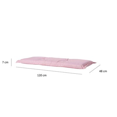 Madison Cojín para banco Panama rosa suave 120x48 cm