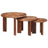 vidaXL Mesas de Caf&eacute; Nido 3 pcs Multicolor Madera reciclada maciza