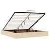 vidaXL Cama otomana con colch&oacute;n y luces LED tela crema 180x200cm