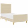 vidaXL Estructura de cama con cabecera Crema 80 x 200 cm tela