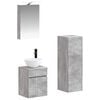 vidaXL Juego de muebles de ba&ntilde;o 4 pcs Gris Hormig&oacute;n