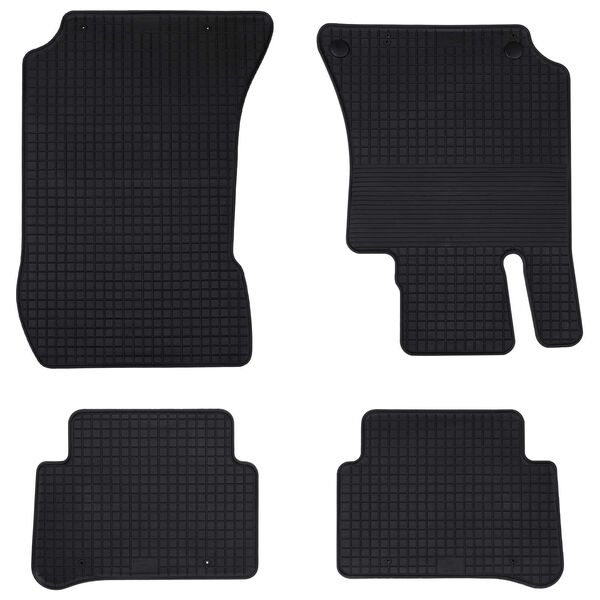 vidaXL Alfombrilla de Coche 4 pcs Negro Goma