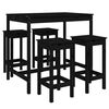 vidaXL Set de mesa y taburetes altos jard&iacute;n 5 piezas madera pino negro