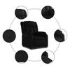 vidaXL Sill&oacute;n reclinable elevable el&eacute;ctrico de cuero sint&eacute;tico negro