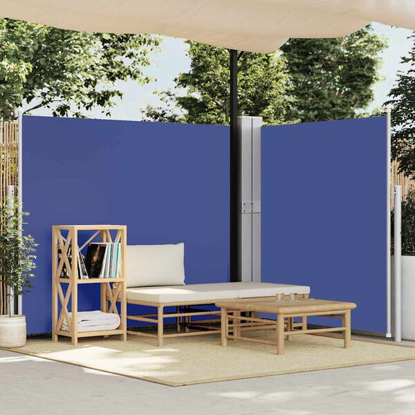 vidaXL Toldo lateral retr&aacute;ctil para patio azul 170x1200 cm