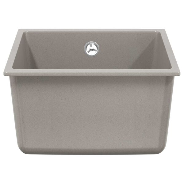 vidaXL Lavabo Gris 370 x 460 mm 80% Cuarzo y 20% Resina