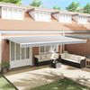 vidaXL Toldo retr&aacute;ctil manual gris antracita y blanco 600x300 cm
