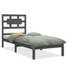 vidaXL Estructura de cama individual madera maciza gris 75x190 cm