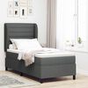 vidaXL Cama tipo Box Spring con colch&oacute;n Gris oscuro 80 x 200 cm tela