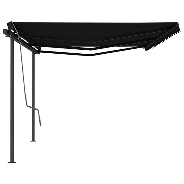 vidaXL Toldo retr&aacute;ctil autom&aacute;tico con postes gris antracita 6x3 m