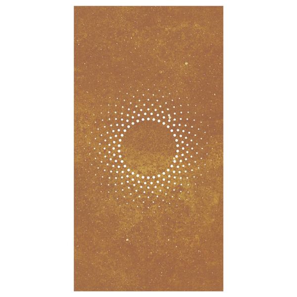vidaXL Adorno de pared de jardín acero corten diseño sol 105x55 cm