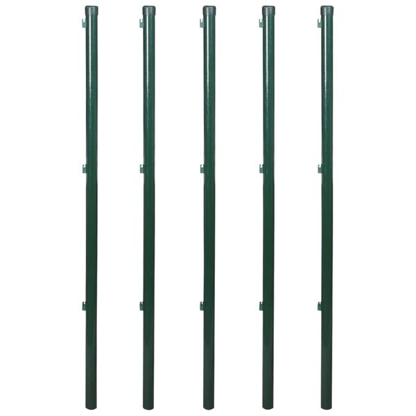 vidaXL Valla met&aacute;lica con estacas postes acero galvanizado 0,8x15 m