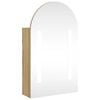 vidaXL Mueble de ba&ntilde;o con espejo arqueado y luz LED roble 42x13x70 cm