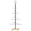 vidaXL &Aacute;rbol de Navidad metal negro con base de madera 120 cm