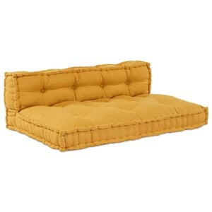 vidaXL Coj&iacute;n para Sof&aacute; Pallet 2 uds. Tela Amarillo 120 x 80 x 38 cm