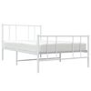 vidaXL Estructura cama sin colch&oacute;n con estribo metal blanco 75x190 cm