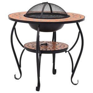 vidaXL Mesita con brasero de mosaico cer&aacute;mica terracota 68 cm