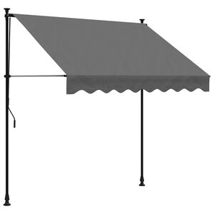 vidaXL Toldo retr&aacute;ctil de tela y acero gris antracita 200x150 cm