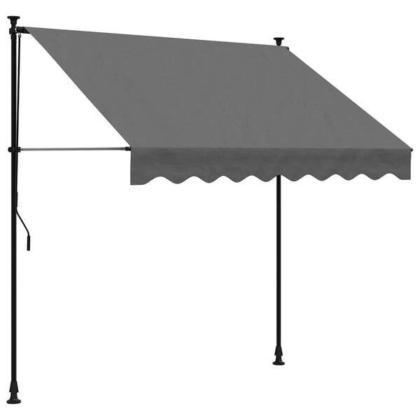 vidaXL Toldo retr&aacute;ctil de tela y acero gris antracita 200x150 cm