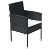 vidaXL Set comedor de jardín 9 piezas y cojines ratán sintético negro