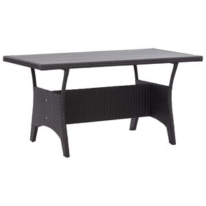 vidaXL Mesa de jard&iacute;n rat&aacute;n sint&eacute;tico negro 120x70x66 cm