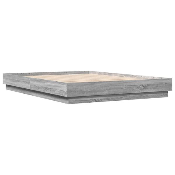 vidaXL Estructura de cama madera de ingenier&iacute;a gris Sonoma 140x200 cm
