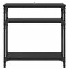 vidaXL Mesa Consola Roble Negro 75 x 29 x 75 cm Madera de ingeniería