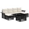 vidaXL Conjunto de sof&aacute;s de jard&iacute;n 7 uds. Negro y Blanco Crema