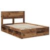 vidaXL Estructura de cama con cabecera Madera vieja 160 x 200 cm