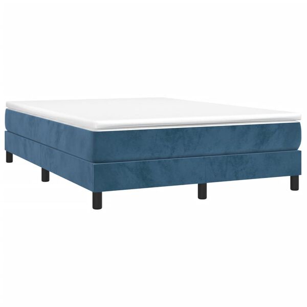 vidaXL Estructura de cama con somier terciopelo azul oscuro 140x190cm