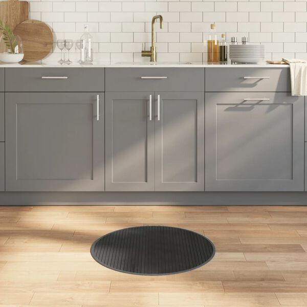 vidaXL Alfombra redonda bamb&uacute; gris 60 cm