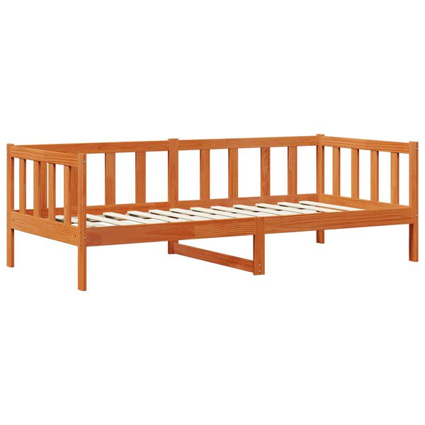 vidaXL Juego de Cama de D&iacute;a 3 pcs Marr&oacute;n cera Madera de pino macizo