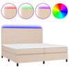 vidaXL Cama box spring colch&oacute;n LED cuero sint&eacute;tico capuchino 200x200cm