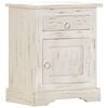 vidaXL Mesita de noche de madera maciza de mango blanca 40x30x50 cm