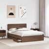 vidaXL Estructura de cama con cabecera Roble marr&oacute;n 150 x 200 cm