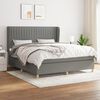 vidaXL Cama box spring con colch&oacute;n tela gris oscuro 180x200 cm