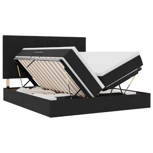 vidaXL Cama de almacenamiento LED con colch&oacute;n Negro 180 x 200 cm