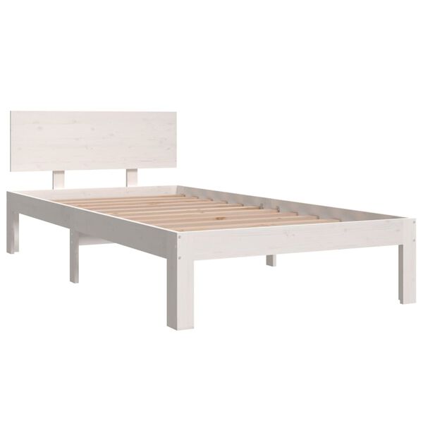 vidaXL Estructura de cama individual sin colch&oacute;n blanco 90x190 cm