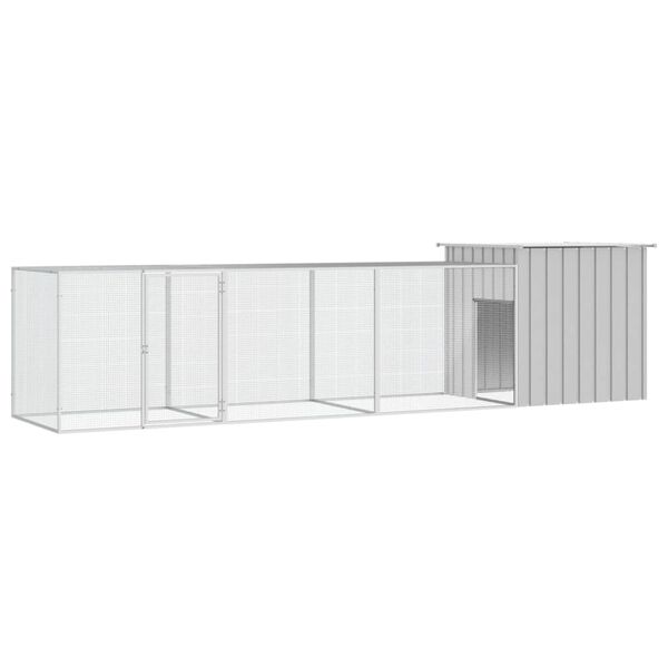 vidaXL Gallinero de acero galvanizado gris 400x91x100 cm